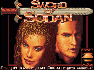 Sword of Sodan title screen for Amiga